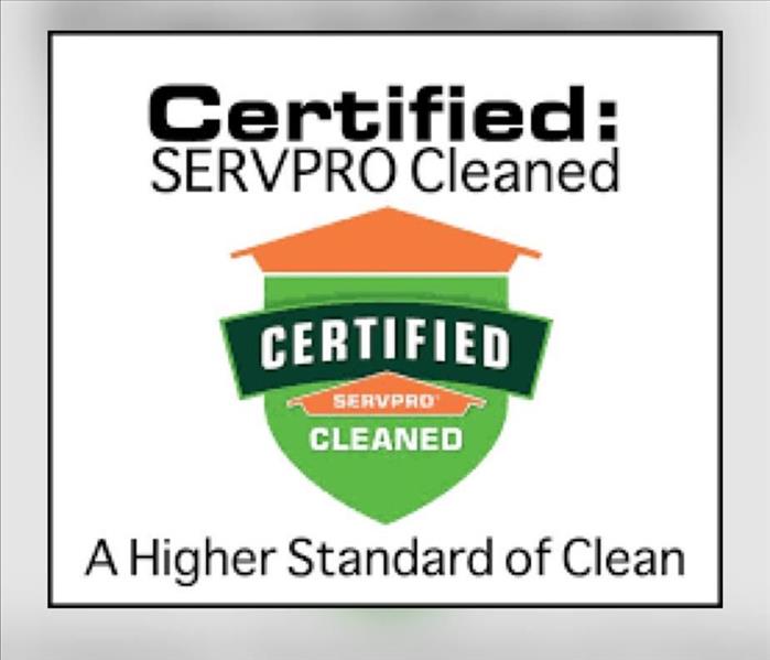 A photo of the shield used by SERVPRO for their covid 19 certified clean program 